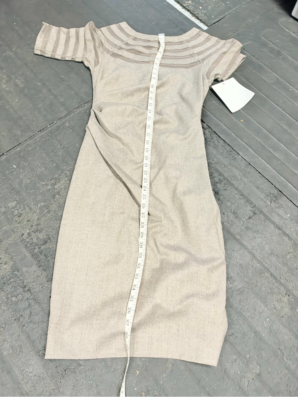 Lela Rose Gray Ruched Sheath Mini Dress Sz 4